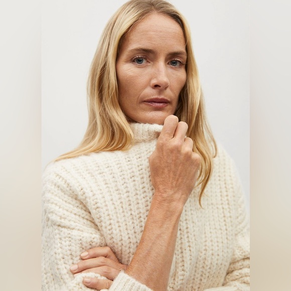 MNG MANGO FRINGE KNIT SWEATER PULLOVER XS CREAM COLOR - Picture 9 of 10